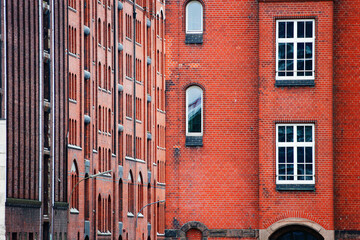 The Speicherstadt, Warehouse district, of Hamburg in Germany, Europe.