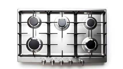 Kitchen stove top view isolated on white background