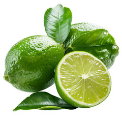 Lime Fruit Isolated on Transparent or White Background, PNG