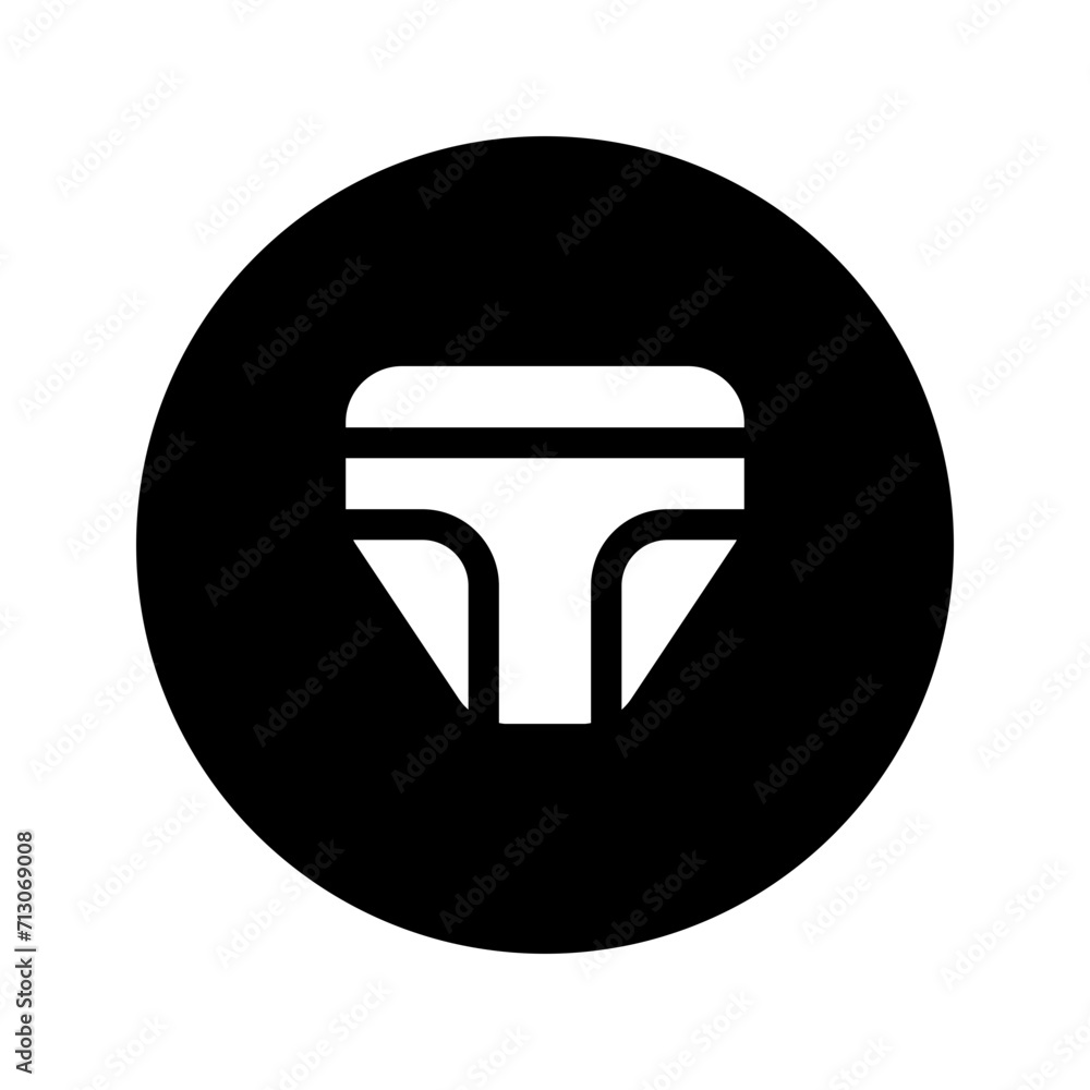 Sticker underwear glyph circular icon