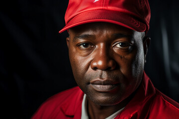 Fototapeta premium Export postal worker standing workplace delivery center Generative AI picture