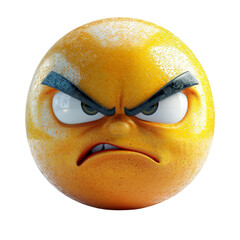 Angry Emoji Isolated on Transparent or White Background, PNG