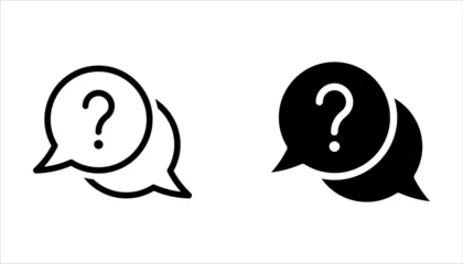 Fotobehang Question mark icon set. Bubble question icon, FAQ questions symbol on a white background. © NAPISAH