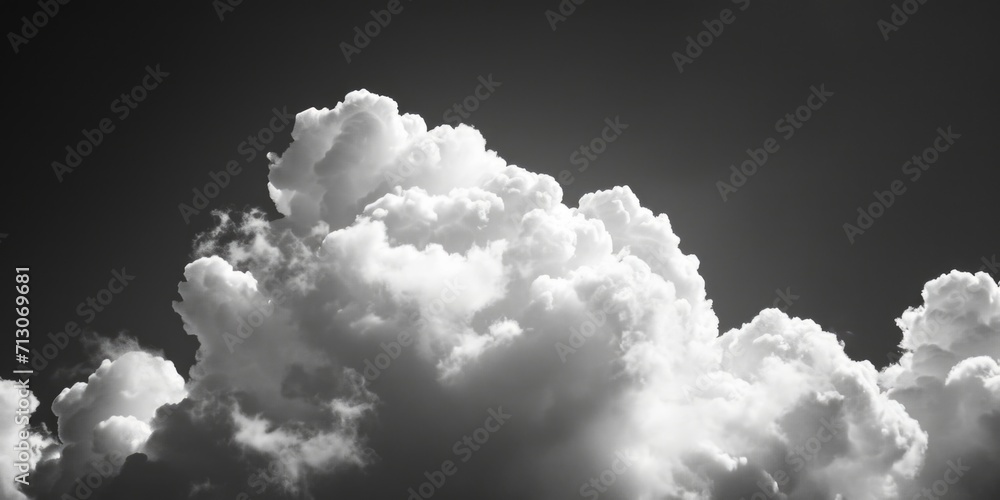 Aufkleber A black and white photo capturing the beauty of clouds in the sky. This image can be used to add a sense of calmness and tranquility to various projects