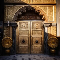 Old Historical Door / Gate, Oriental Door, Old Wooden Gate, Background, ai generated