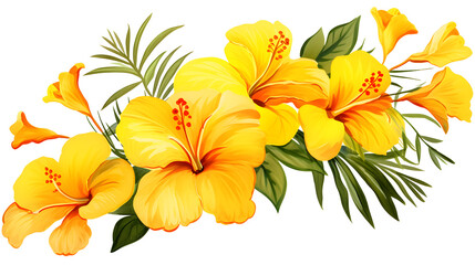 Bright tropical flowers