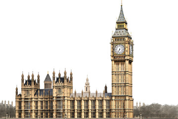 Fototapeta na wymiar Famous British clock tower 