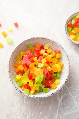 Multicolored dried fruits