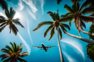 Rugzak tropical island with palm trees © azka