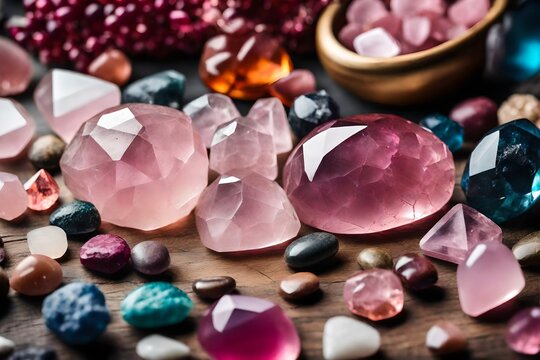 pink and purple gemstones