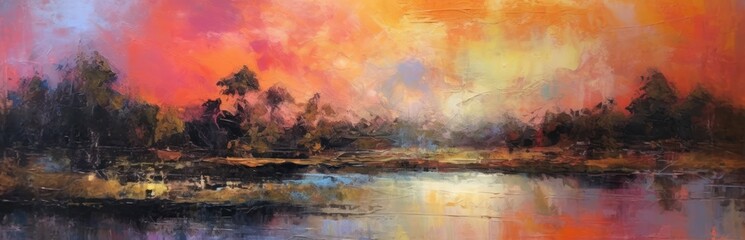 Obraz na płótnie Canvas Abstract paint landscape theme. Painting style background