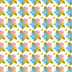 Free vector color hand drawn small flowers pattern design .
