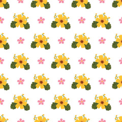Free vector color hand drawn small flowers pattern design .