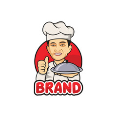 Vector chef mascot logo design