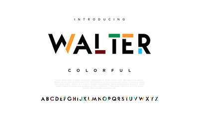 Walter Modern Crypto colorful stylish small alphabet letter logo design. - obrazy, fototapety, plakaty