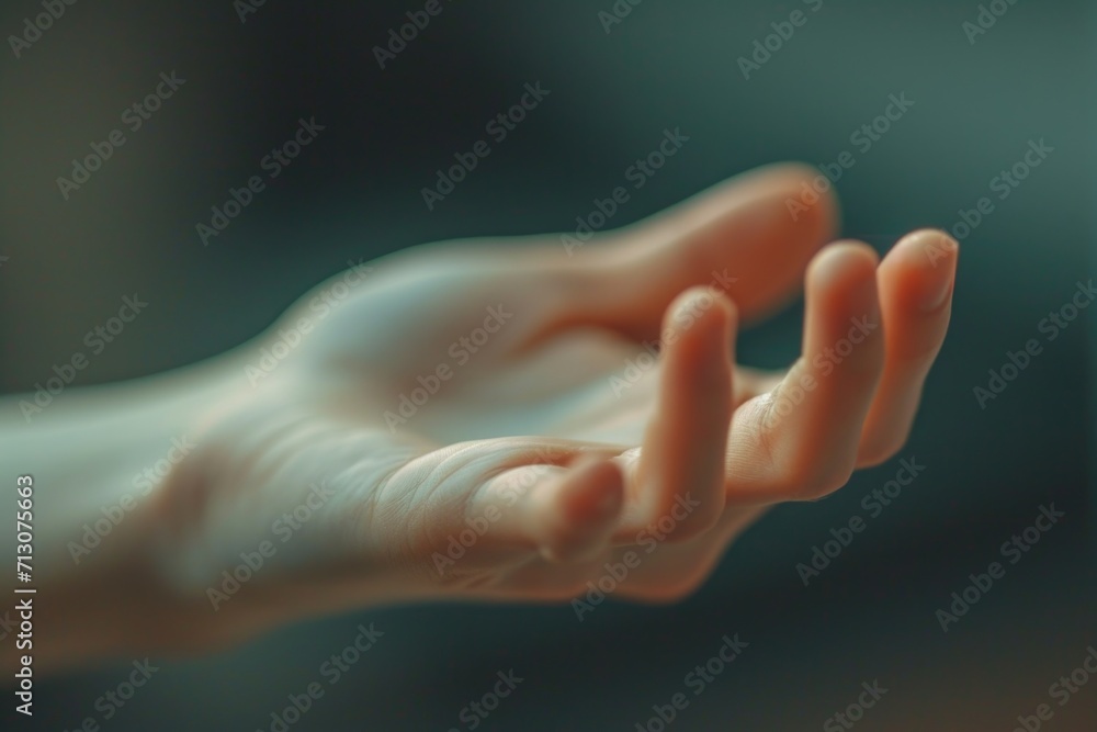 Aufkleber Close-up view of a person's hand holding an object. Perfect for illustrating concepts such as support, assistance, control, or possession. Can be used in various projects and designs