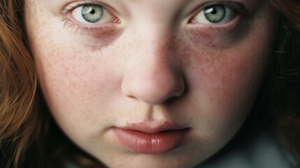 Expressive Eyes of Overweight Woman