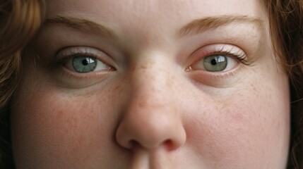 Expressive Eyes of Overweight Woman - obrazy, fototapety, plakaty