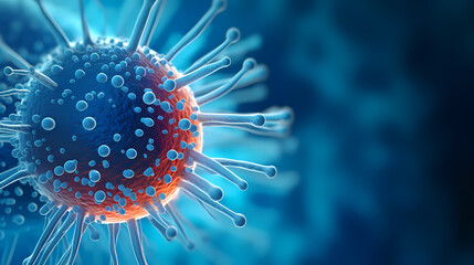 Cell background, virus cells, medical research background