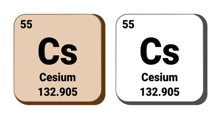 Cs, Cesium element vector icon, periodic table element. Vector illustration EPS 10 File. Isolated on white background.