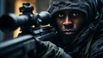 Skilled SWAT Sniper on High-Stakes Urban Mission