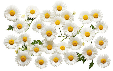 Exuding Joy Playful Daisy Blossoms on Isolated Background