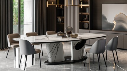 Modern and luxurious dining table, concept table, interior design