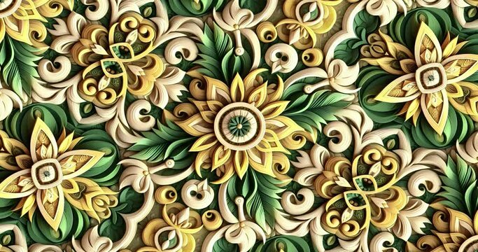 Green and Yellow Petal Patterns in Full HD 4K