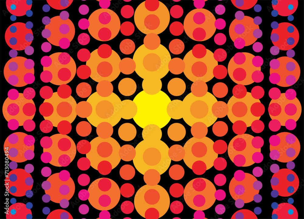 Poster abstract background from colored dots on a black background. wallpaper. halftone vector gradient. br