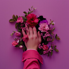 a person filling his hand with flowers from a hole made a hole,