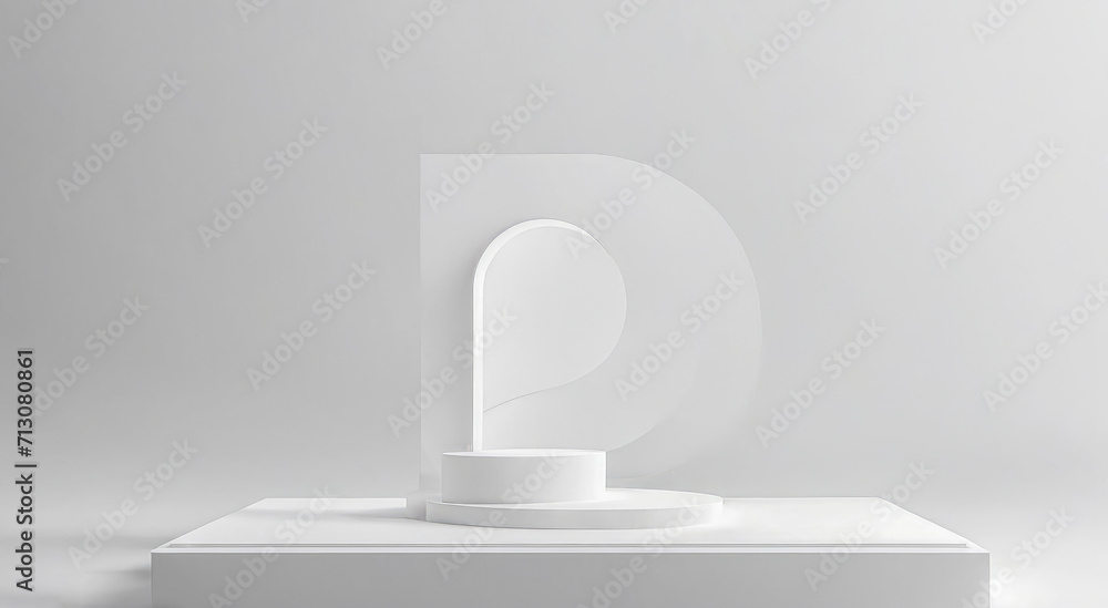 Poster luxury background for branding and product presentation. white color podium. geometric background fo
