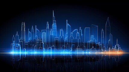 metropolis - cityscape, skyline, city, business, banking, architecture, corporate, building, commerce, presentation