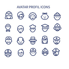 people vector icons set , avatar profile icon vector