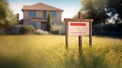 Home For Sale Sign in Front of New House Generative AI	
