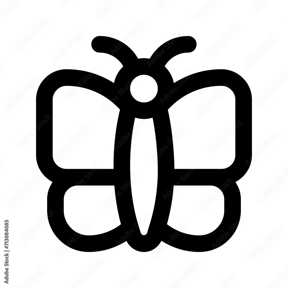 Poster butterfly line icon