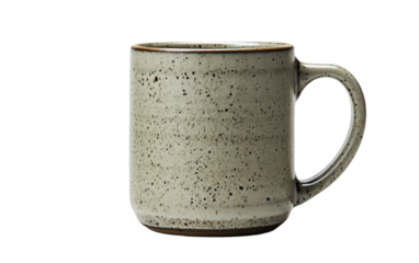 Speckled Glaze on a Handmade Mug on White or PNG Transparent Background.