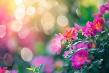 pink flowers blooming amidst lush green leaves