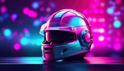 Helmet synthwave vaporwave retrowave cyber background