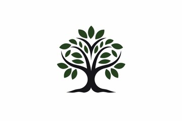 Tree icon vector on white background.Tree logo