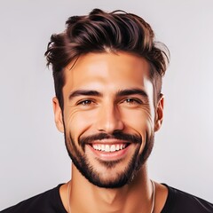 Photo Portrait of a Handsome Man Smiling with Clean Teeth