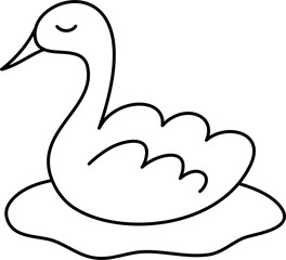 cute goose cartoon lineart