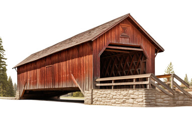 Fototapeta na wymiar Featuring a Range of Covered Bridges on White or PNG Transparent Background.