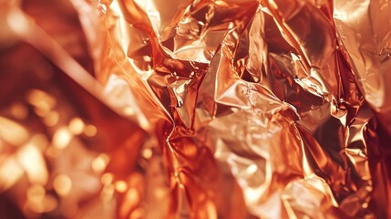 A close-up view of a piece of foil. This versatile image can be used to represent various concepts such as cooking, food preservation, packaging, or even science experiments - obrazy, fototapety, plakaty