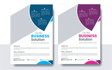 Obraz premium Corporate business flyer design and digital marketing agency brochure cover template with photo Free Vector