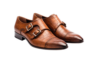 Exquisite Handcrafted Italian Leather Shoes on White or PNG Transparent Background.
