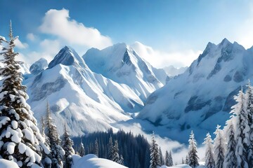 snow covered mountain Generated with AI.