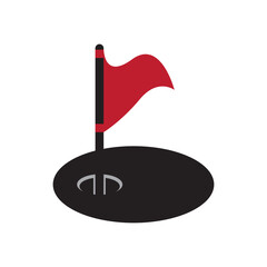 golf hole icon vector