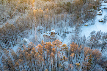 Nowy Sącz, Skansen, Zima.