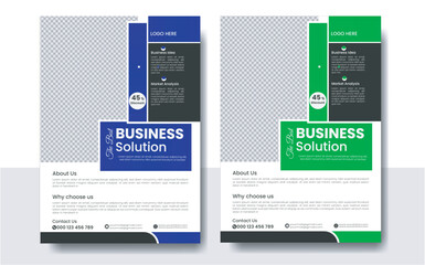 Corporate business flyer design and digital marketing agency brochure cover template with photo Free Vector