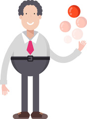 Office Worker Character Throwing Ball
